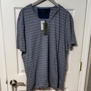 Banana Republic Double Stripe Luxury Touch V-Neck Tee